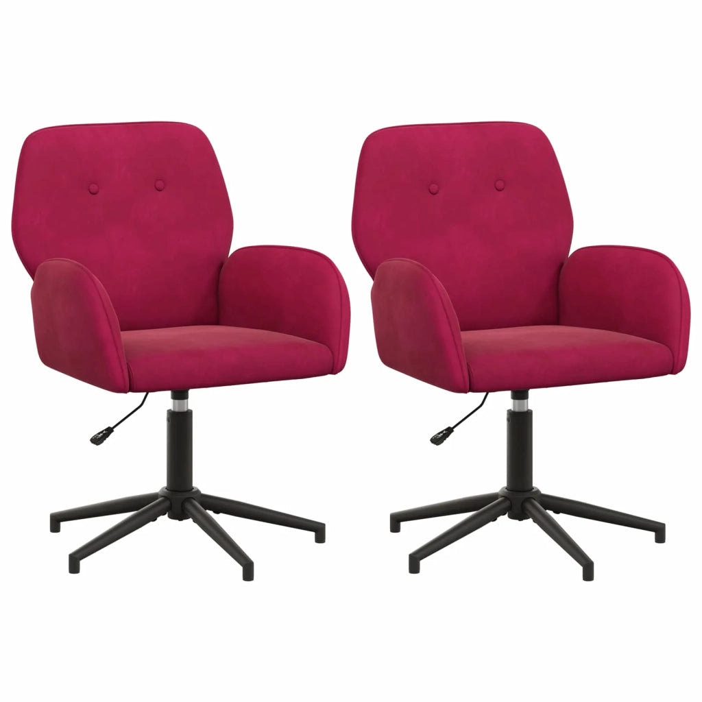 Sedie da scrivania girevoli 2 pz 54 x 55 x 90 cm Rosso Vino 3428323