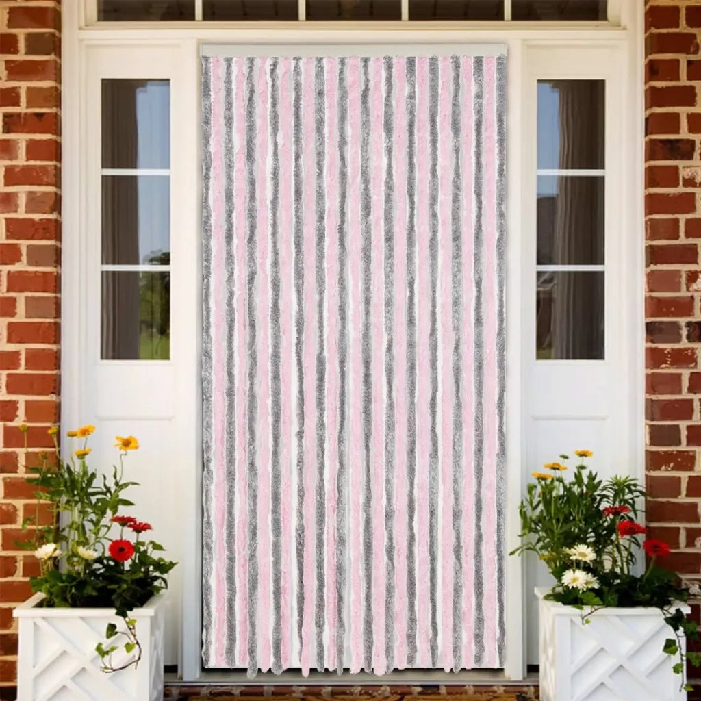 Tenda Antimosche Grigio Argento e Rosa 118x220 cm in Ciniglia CFW7076172