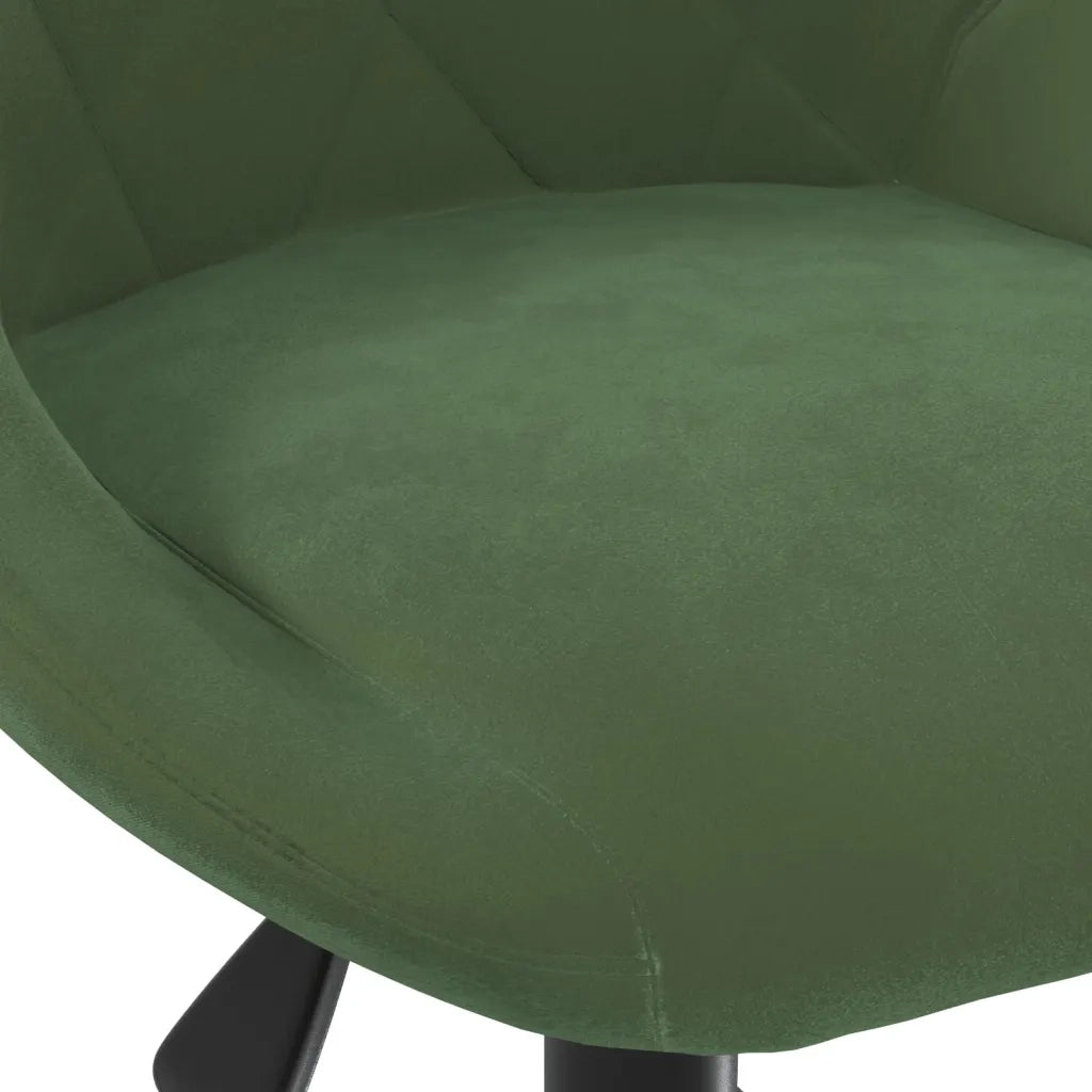Sedia da Ufficio Girevole Verde Scuro in Velluto