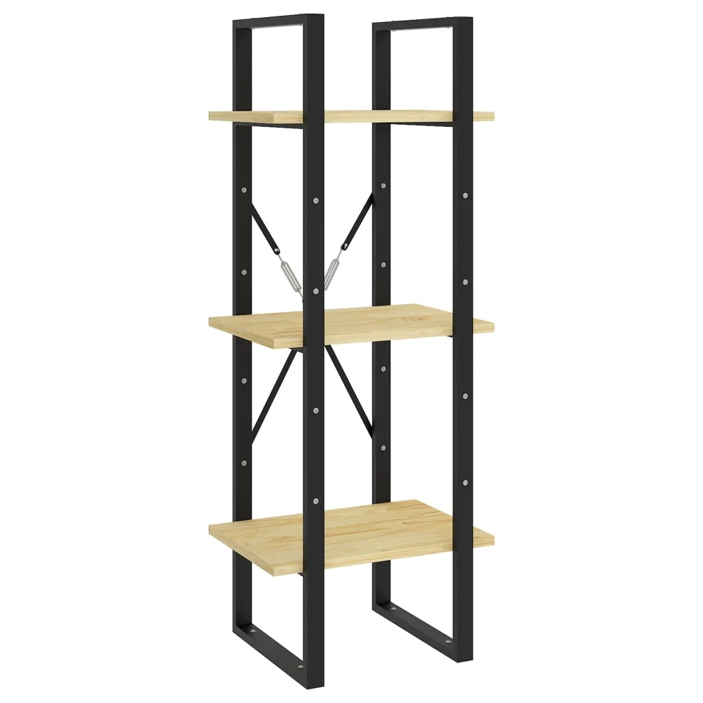 Libreria a 3 Ripiani-Scaffale per Libri-Mobile di Stoccaggio 40x30x105 cm in Legno Massello di Pino