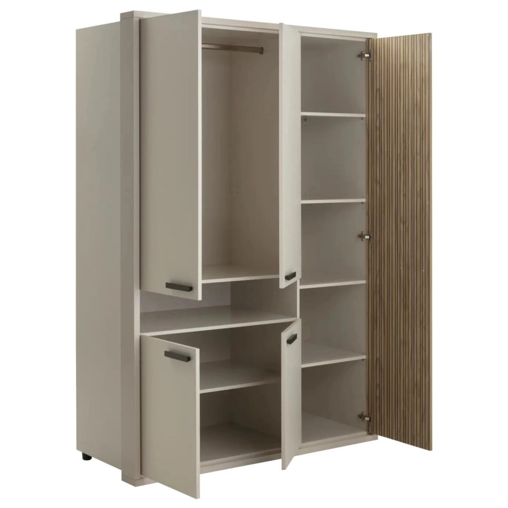 ARMADIO BRAVO 148X63XH217CM CASHMERE/RIGATO.