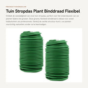 Cavo di supporto per piante in gomma 3,5 mm x 20 m - Verde - Cavo morbido con cinturino - Supporto flessibile per piante - Riciclabile - Rivestimento in gomma