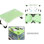 Trade Shop - Tavolino Pieghevole Verde Supporto Computer Portatile Laptop Salvaspazio Casa -