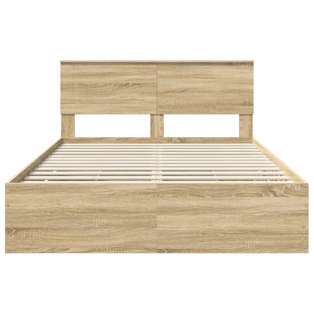 Struttura del letto con cassetto Rovere Sonoma 140 x 190 cm 3407979