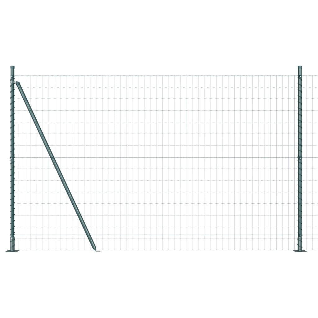 Recinzione Euro con 7 Pali Flangiati 1.5x10 m Acciaio Galvanizzato