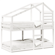 Letto singolo | Letto per adulti | Letto a Castello senza Materasso Bianco 90x190cm Massello Pino