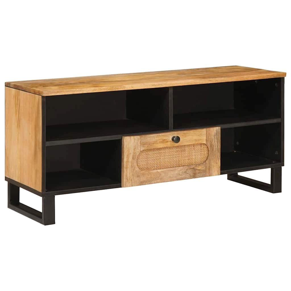 Mobile porta TV rettangolare moderno in stile minimalista 100 x 33 x 46 cm in legno di mango marrone 02_0057792