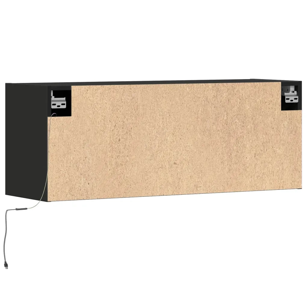 Mobile TV a Parete con Luci LED Nero 100x31x35 cm 852363