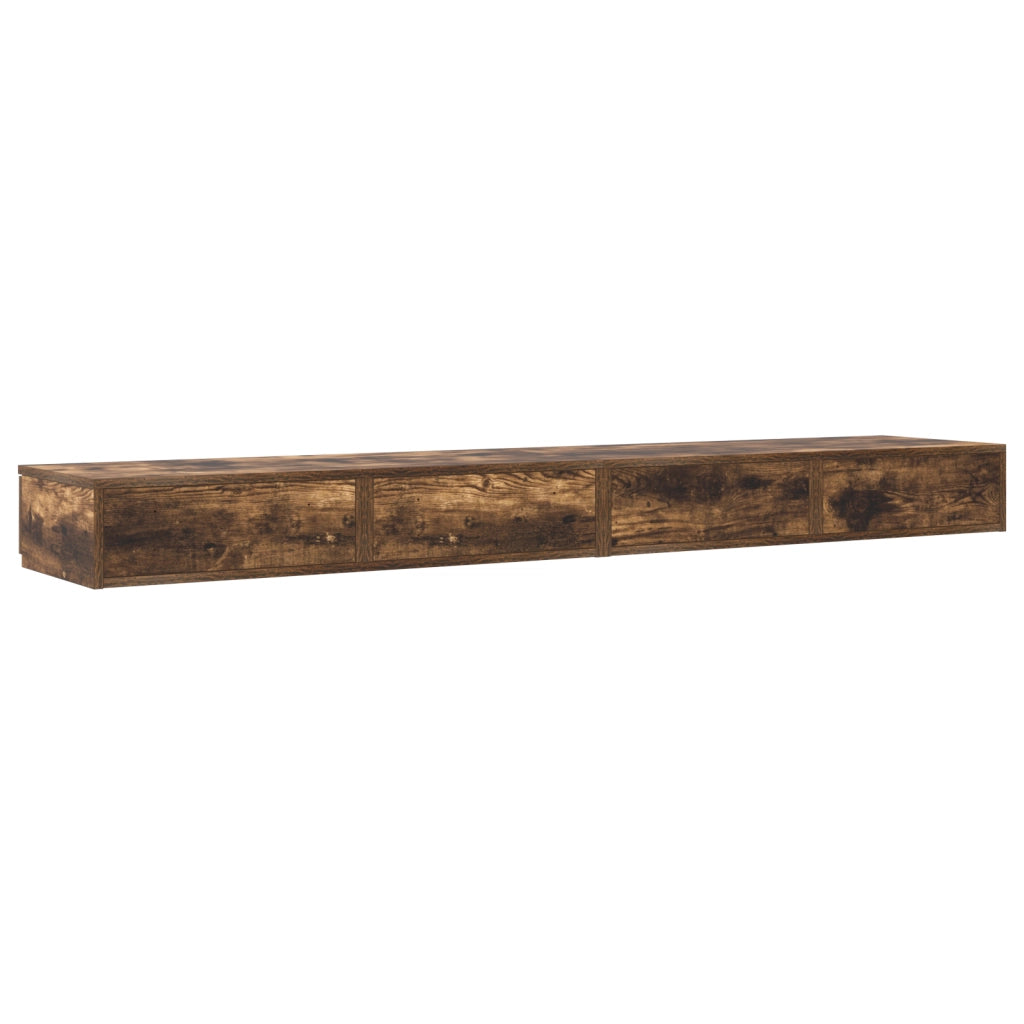 Cassetti per letto in rovere affumicato - 180x36,5x16,5 cm - Realizzati in legno ingegnerizzato