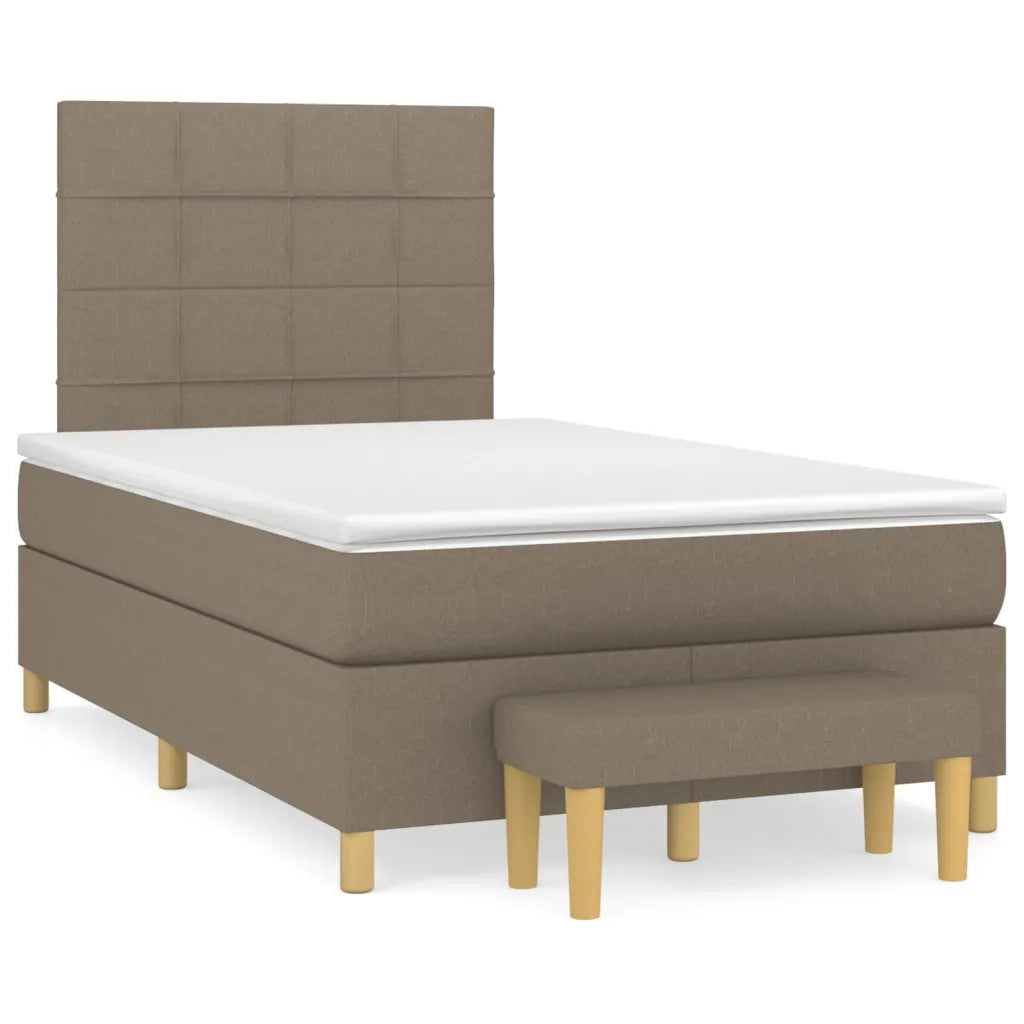 Giroletto a Molle con Materasso Tortora 120x200 cm in Tessuto 3137145