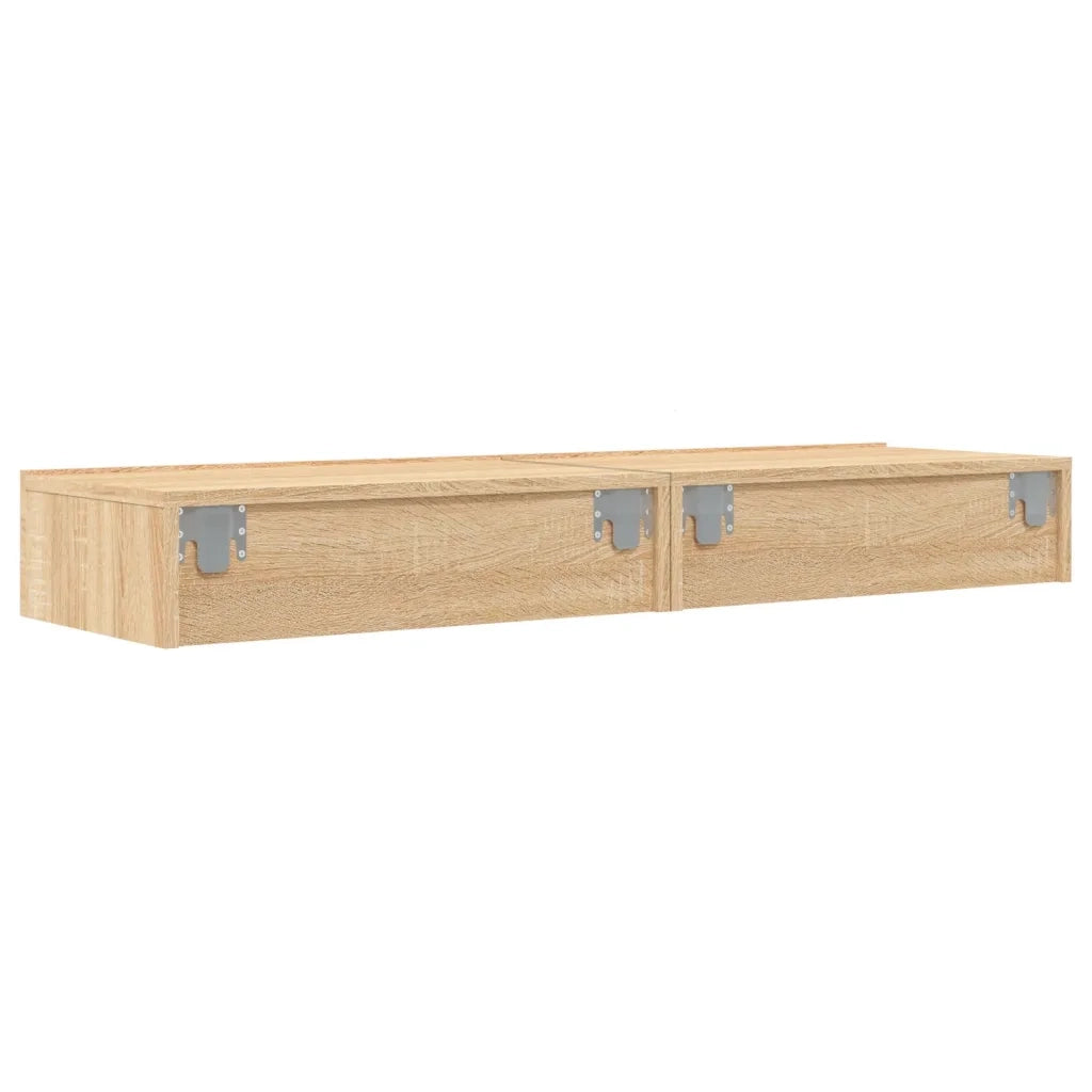 Mobili Porta TV con Luci LED 2pz Rovere Sonoma 60x35x15,5 cm 842891
