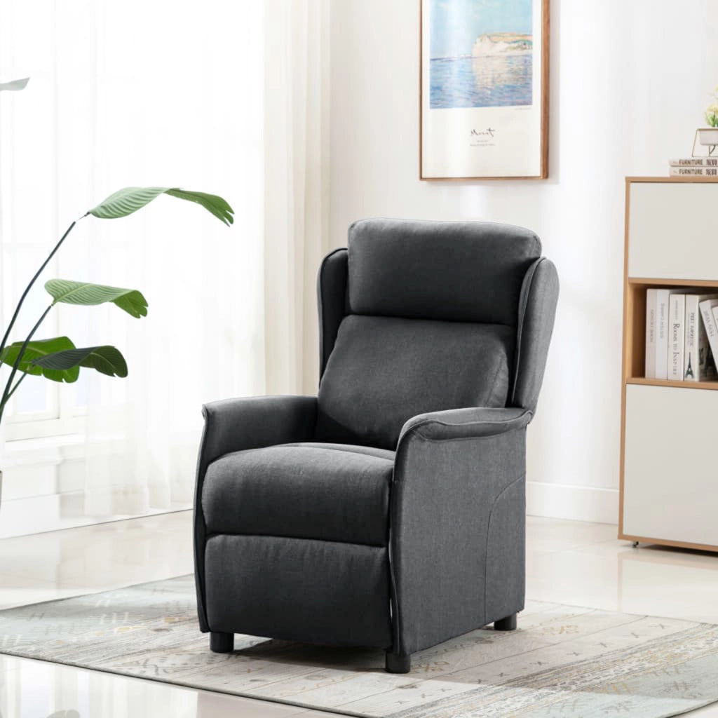 Poltrona Recliner Grigio Scuro Tessuto