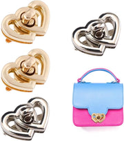 Zacchetti metallici, 4 pezzi, chiusura girevole per borse, chiusura, chiusura a stecche per borse per borse in pelle da assemblaggio, portafoglio, borse da donna, borse in pelle