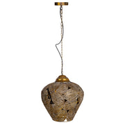 Plafoniera in metallo dorato 49,5x49,5x58,5/122h