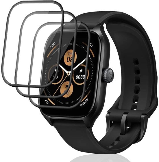 Protettore per Schermo - Vetro Temprato - Senza Bolle - Transparente - Resistente al Marcio - 3 Pezzi, Adatto per Amazfit 4/3
