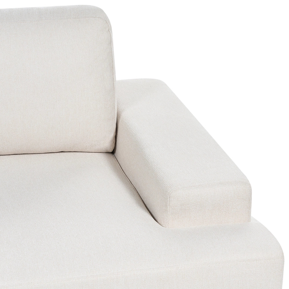 Divano Beige Tessuto Imbottito 3 Posti Schienale Imbottito Spesso Divano Soggiorno Classico