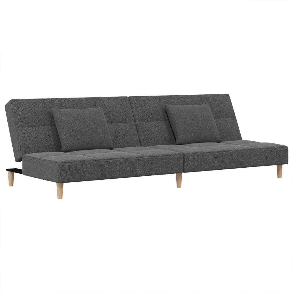 Divano Letto a 2 Posti con 2 Cuscini-Sofa Letto 2 Posti-Daybed Grigio Chiaro in Tessuto 909335