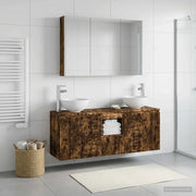 Set di Armadi da Bagno 4 pcs Rovere Fumo 103,5 x 15,5 x 70 cm 3406347
