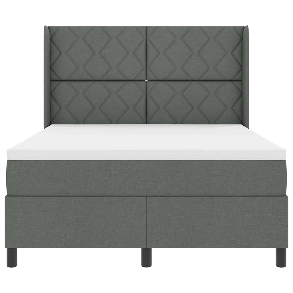 Letto a Sorgente LED Grigio scuro 140 x 200 cm Tessuto 3343568
