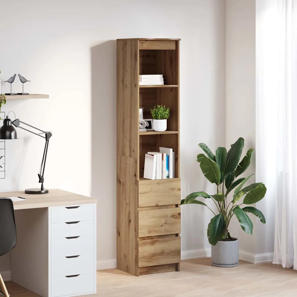 Credenza Alta Rovere Artigianale 37,5x35x180 cm in Truciolato