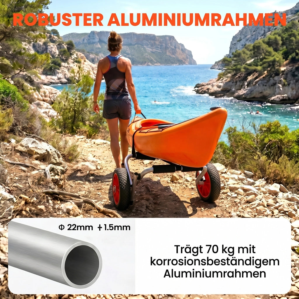 Carrello Trasporto Pieghevole per Kayak e Barche ¨C zephmum ¨C Alluminio, Grigio, 70 kg