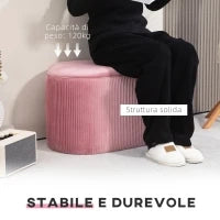 Pouf Panca Contenitore Moderna in Velluto Rosa per Camera da Letto, Soggiorno e Ingresso, 81x40x41cm