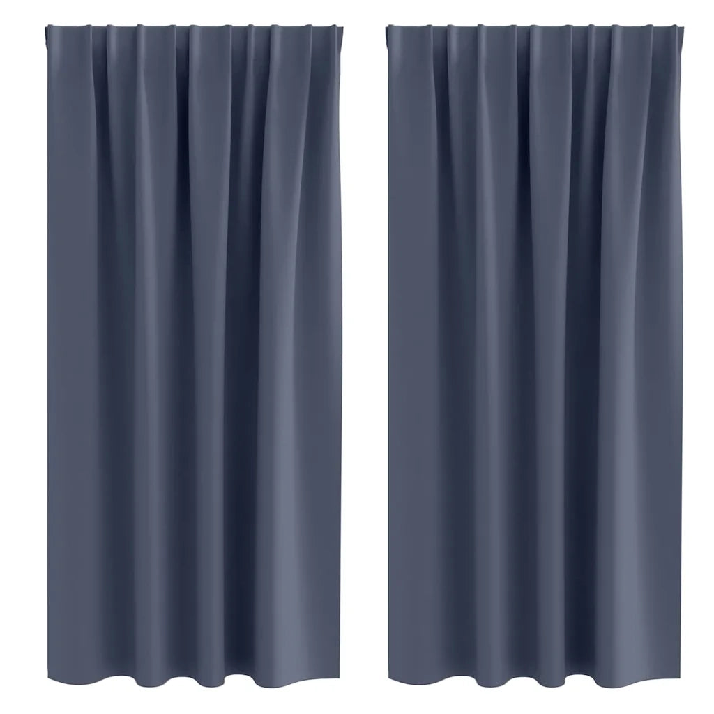 Tende Blackout con Anelli 2 pcs Antracite 175 x 140 cm 4107449