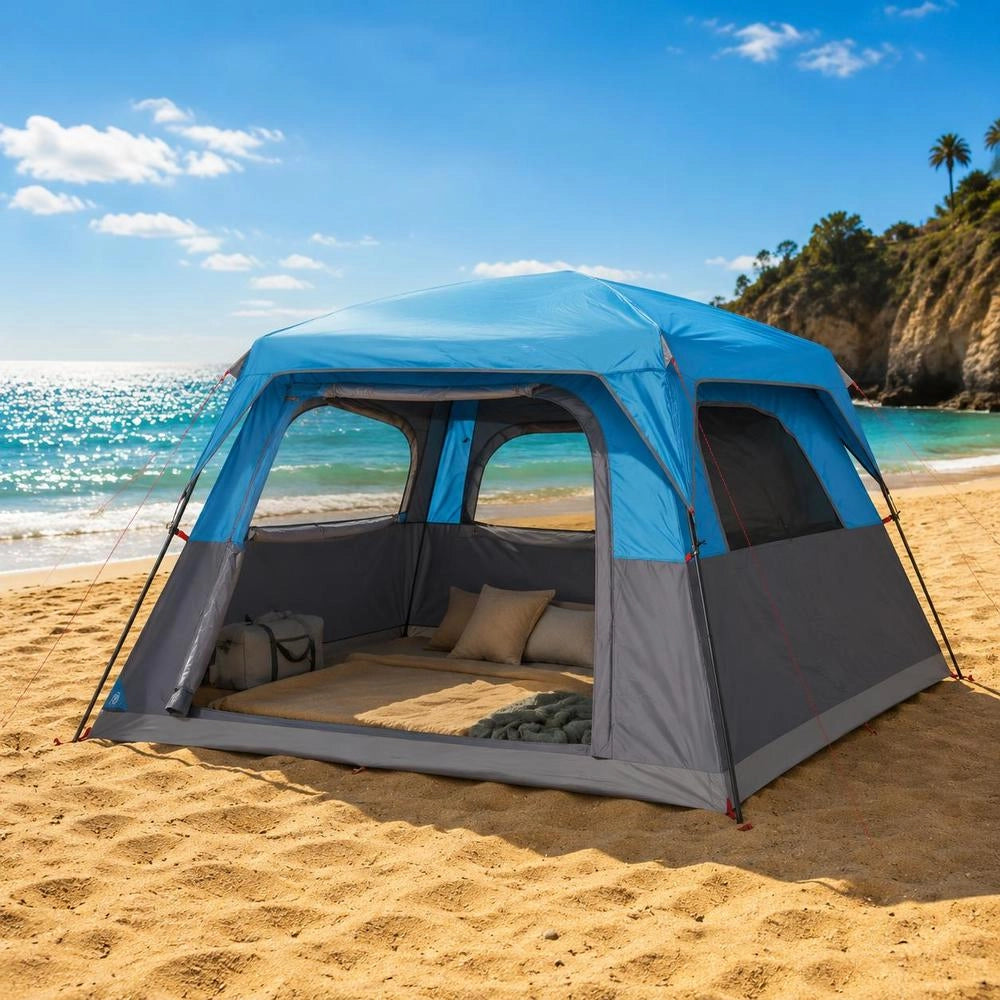 Family Tent For 6 People, Blue, Waterproof