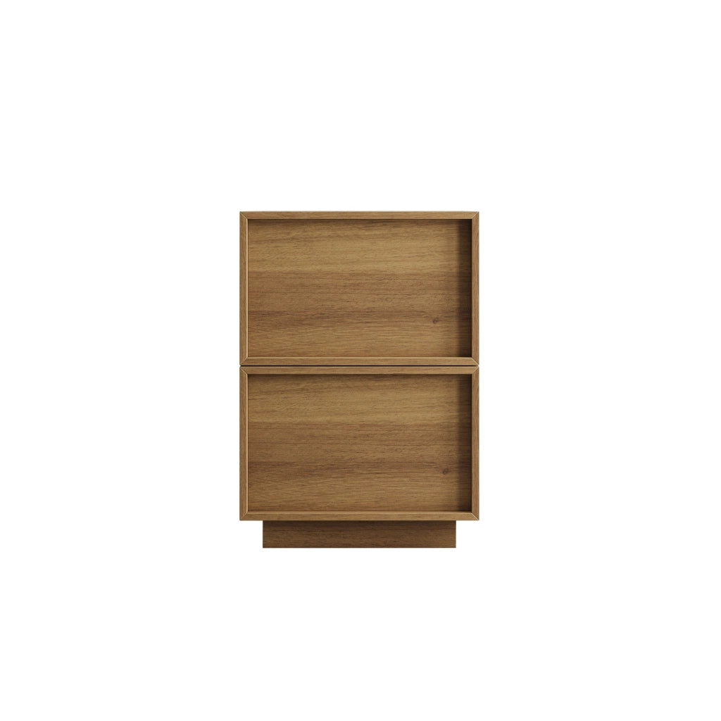 Comodino moderno effetto rovere con 2 cassetti