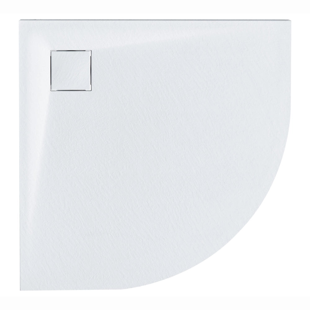 Piatto doccia con scarico bianco SMC 80 x 80 x 3 cm effetto pietra naturale minimalista