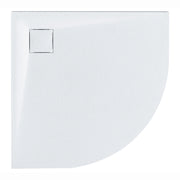 Piatto doccia con scarico bianco SMC 80 x 80 x 3 cm effetto pietra naturale minimalista