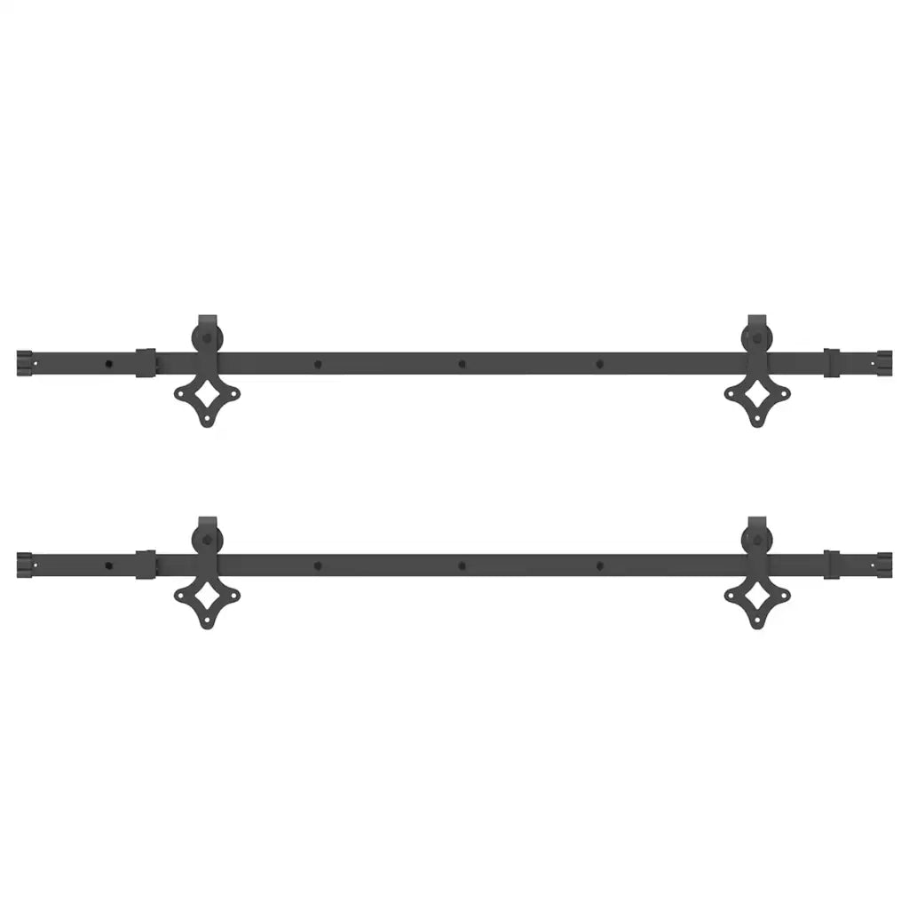 Kit di Binari per Porte Scorrevoli 305 cm Acciaio Nero CFW9318440