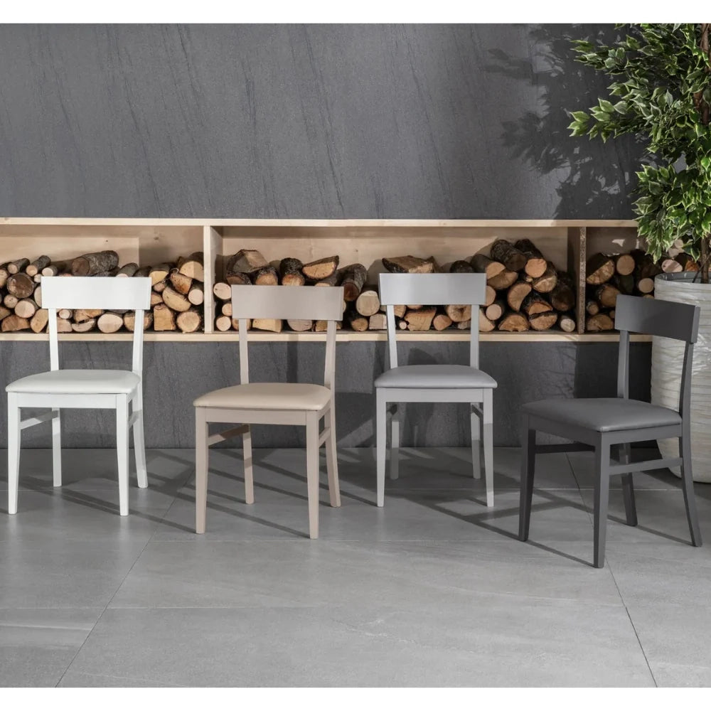 Set di 2 sedie da pranzo imbottite in legno grigio scuro Zaira con struttura in legno facili da pulire Made in Italy | Duzzle