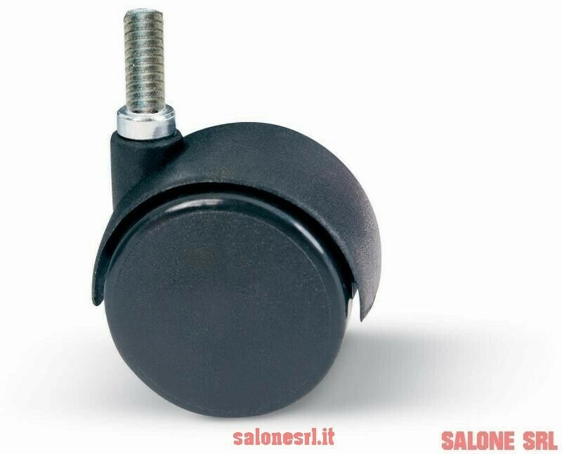 RUOTA NYLON GEMELLARE PER MOBILE PZ.4 D.30 CON PERNO D.8 SEDIA POLTRONA SCRIVANIA