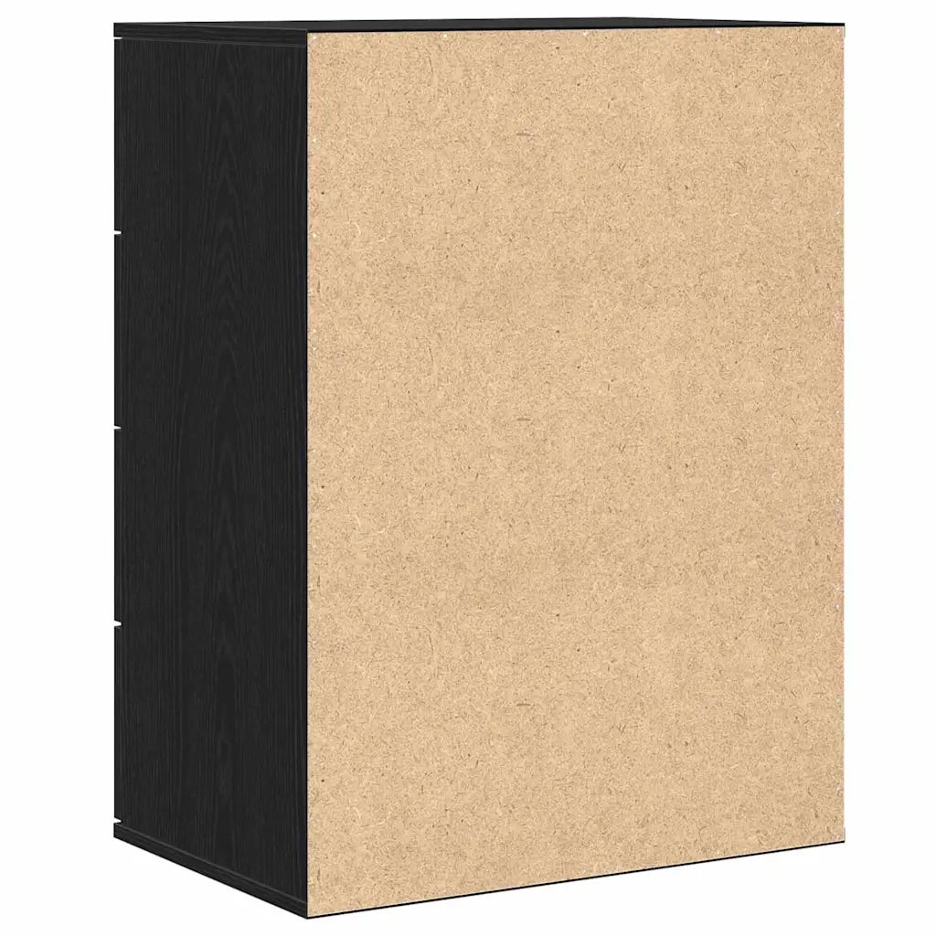 vidaXL Credenza Rovere nero 60 x 39 x 80 cm Legno multistrato