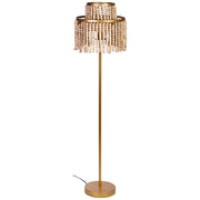 Lampada da terra in metallo e legno 38x38x130,5/152,5h cm
