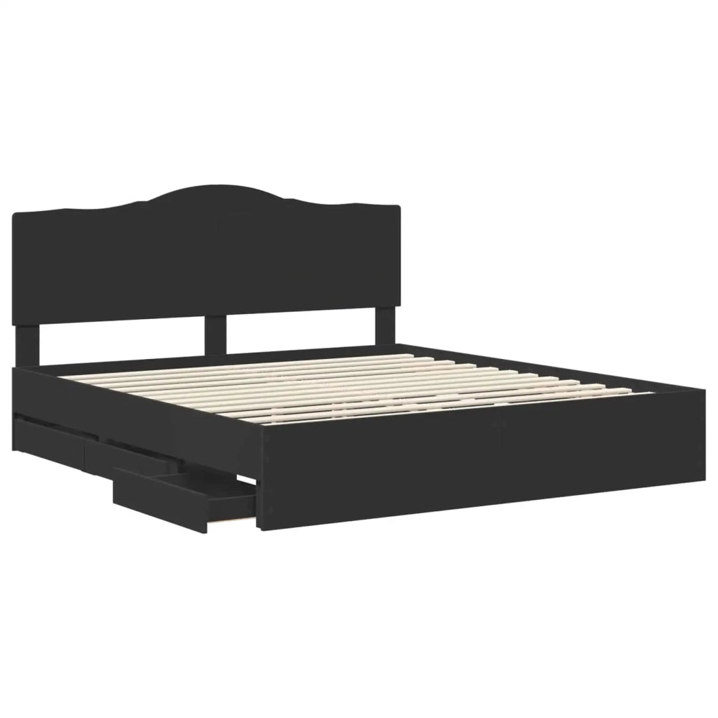 Struttura del letto Nero 180 x 200 cm Legno Ingegnerizzato