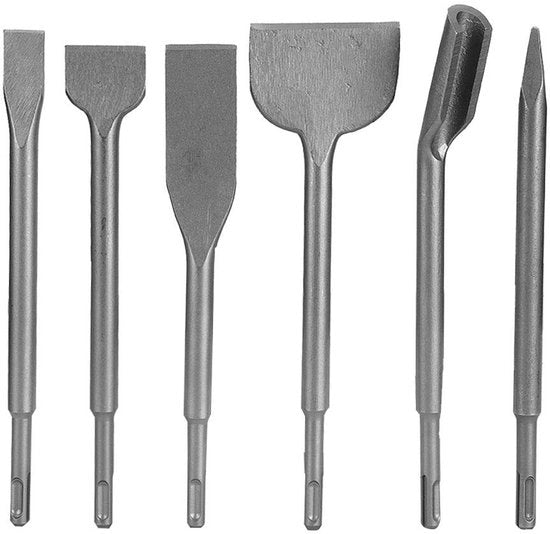 Set di punteruole 6 pezzi - punteruola a punta/sfoglia/punta piatta - attrezzo universale - lavorazione del cemento e della pietra - adatto per diversi materiali