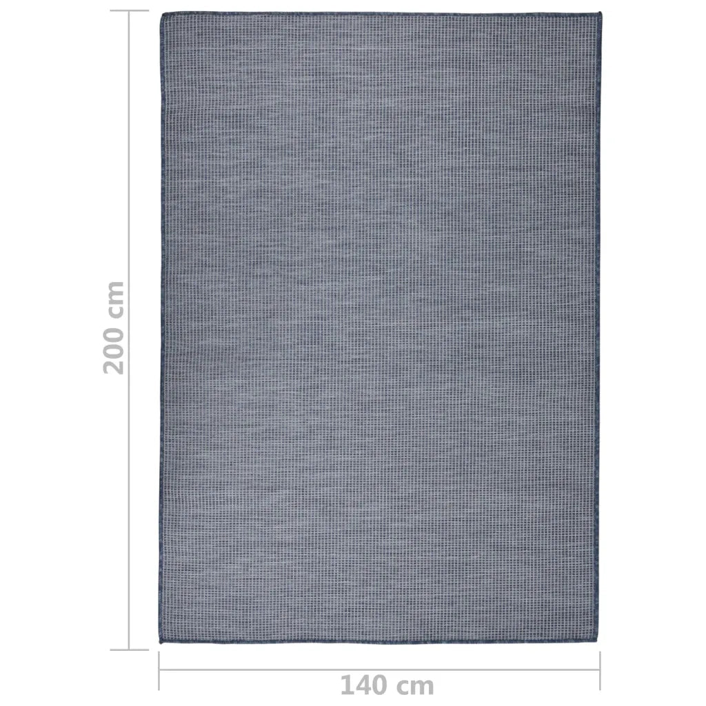 Tappeto da Esterni a Tessitura Piatta 140x200 cm Blu cod mxl 63265