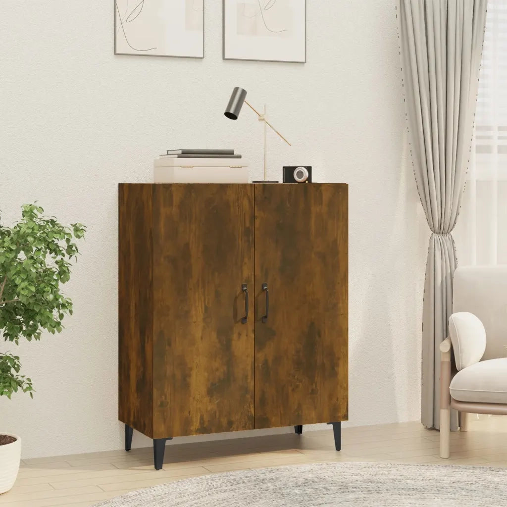 Credenza Rovere Fumo 70x34x90 cm in Legno Multistrato 817330