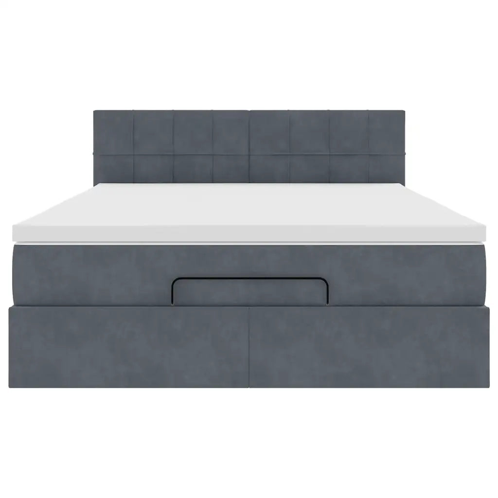 Struttura Letto Pouf con Materasso 140x200 cm in Velluto