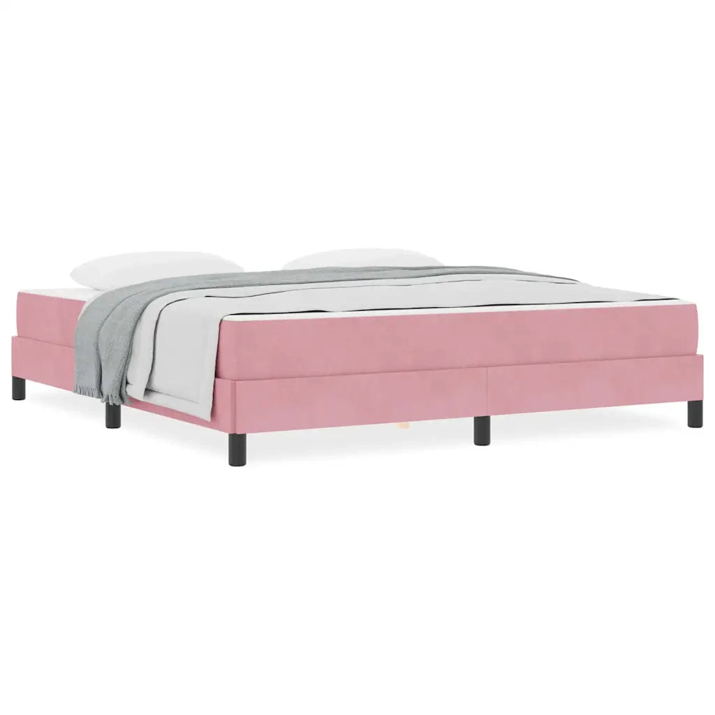 vidaXL Letto box spring con materasso Rosa 180 x 200 cm Velluto