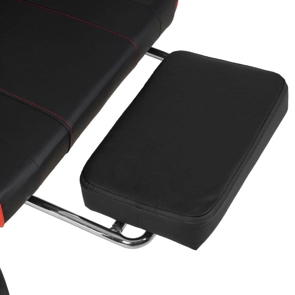 Sedia da Gaming Massaggiante,Sedia Gamer Con Poggiapiedi Telescopico,Reclinabile 90-135°,Poltrona da Gaming con Poggiatesta  Cuscino Lombare,Sedie Da Ufficio,Portata 150kg Rosso