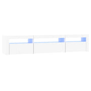 Mobile TV multimediale scaffale TV credenza mobile TV per sala da pranzo soggiorno camera da letto con luci LED 195 x 35 x 40 cm bianco 02_0026545