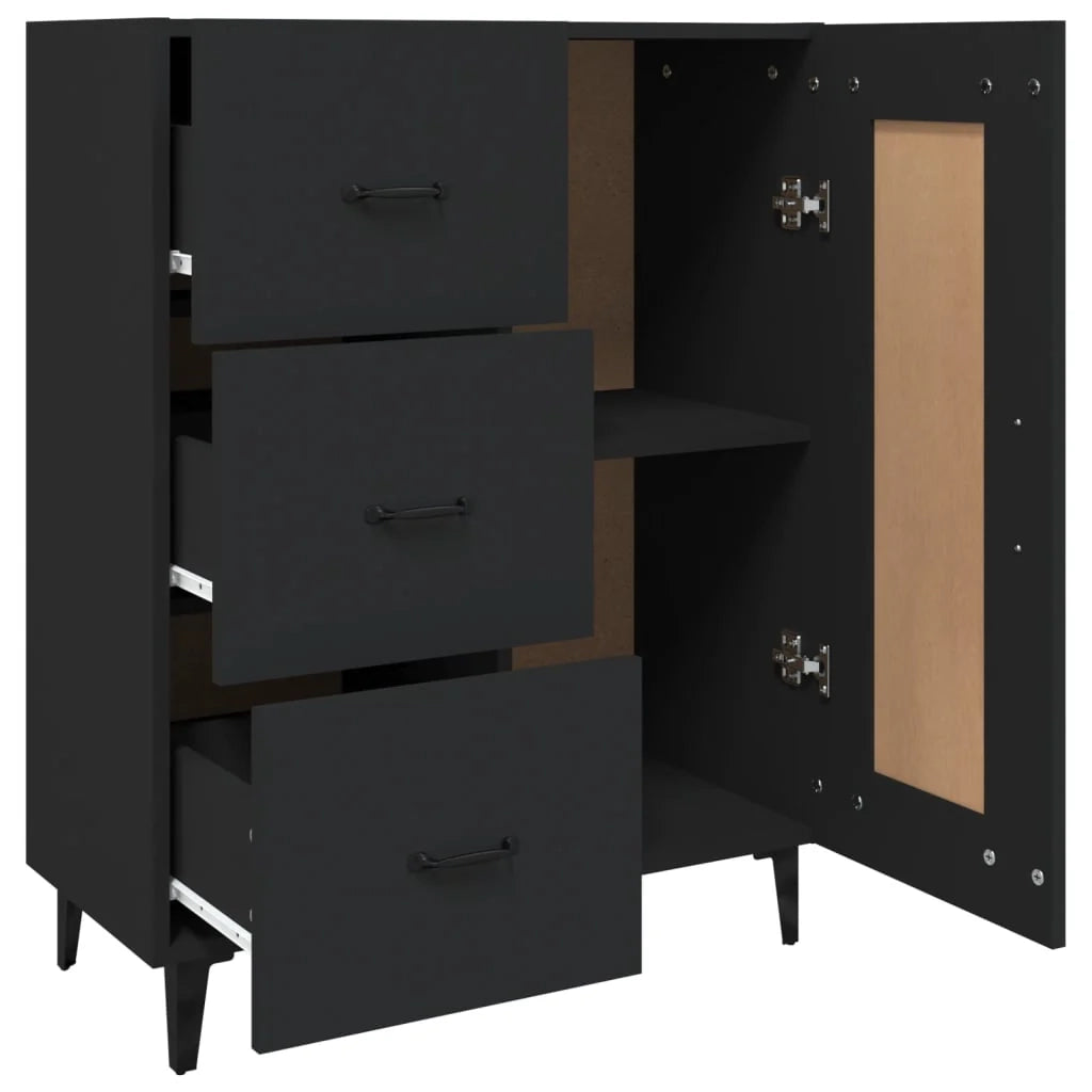 Buffet credenza cassettiera mobiletto mobile contenitore organizer per cucina soggiorno salotto 69,5 x 34 x 90 cm legno ingegnerizzato nero 02_0036042