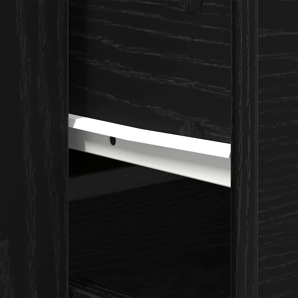 Credenza-Buffet-Armadio da cucina Rovere Nero 80 x 33 x 70 cm Legno multistrato 604718