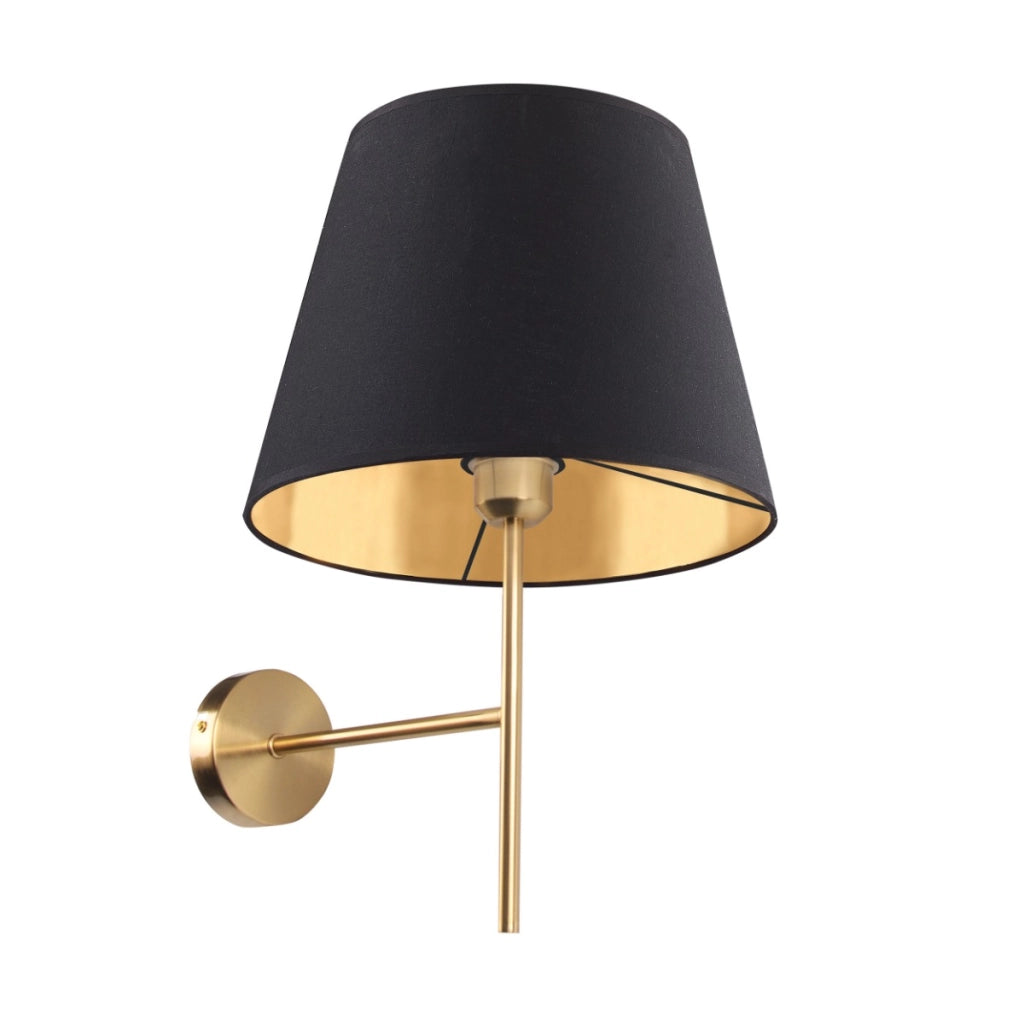 Applique Elena Polux oro, paralume nero, 1xE27 20W IP20