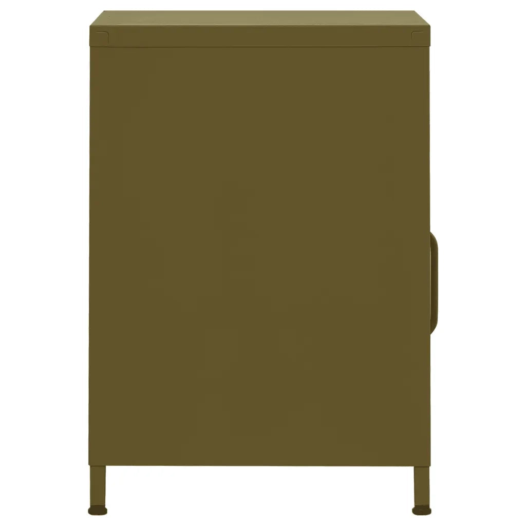 Comodino Verde Oliva 35x35x51 cm in Acciaio 336216