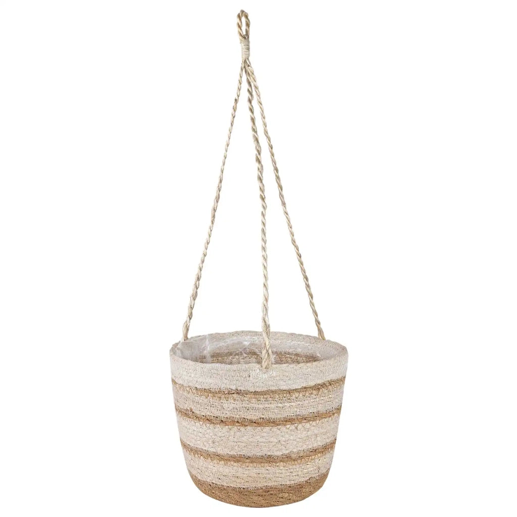 Cesti per piante in erba marina 3 pcs Naturale, Bianco e Beige 42012253