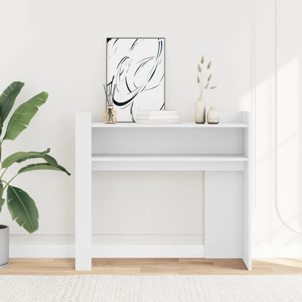 vidaXL Tavolino Consolle Bianco 100x35x90 cm in Legno Multistrato